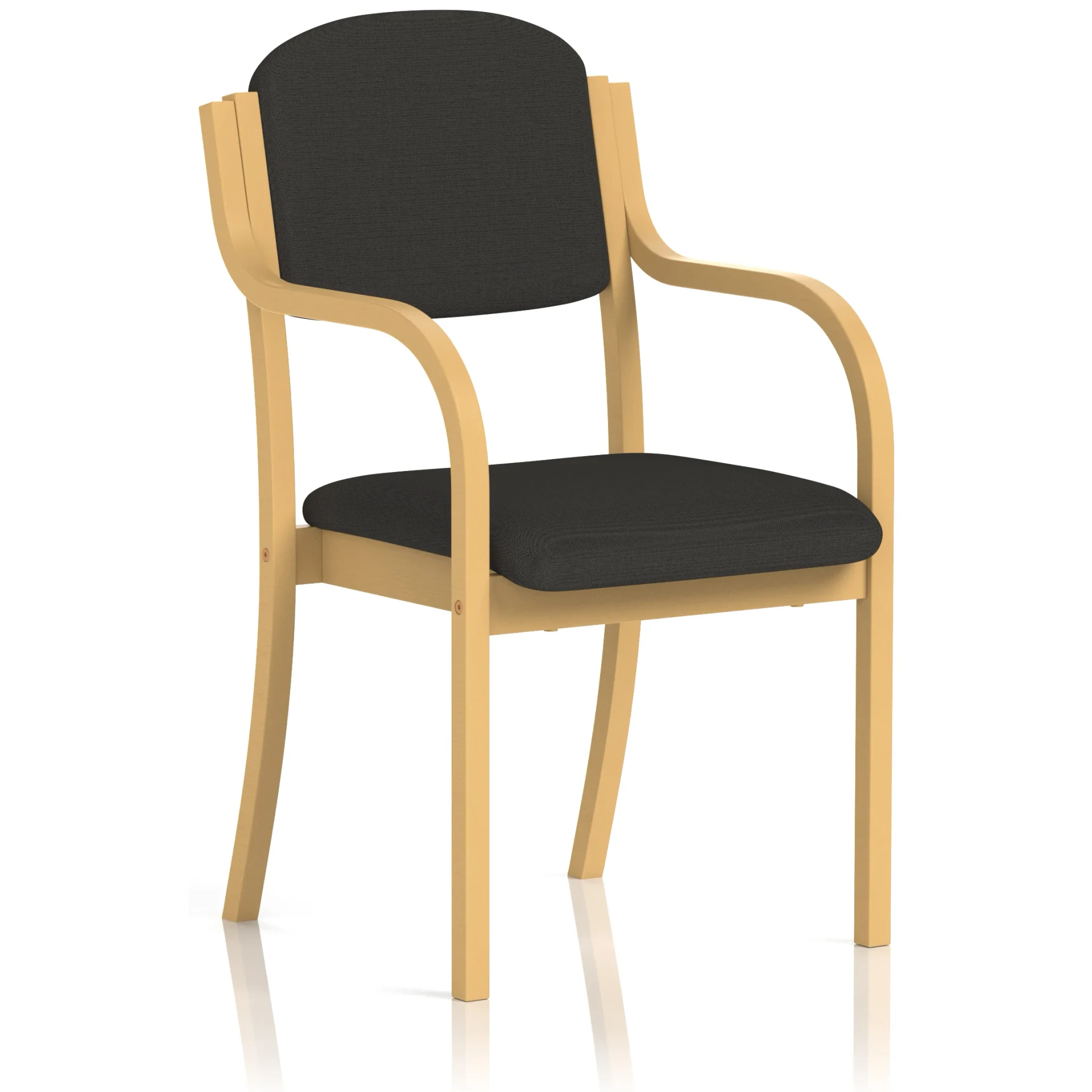 Madrid Wooden Frame Visitor Chair with Arms