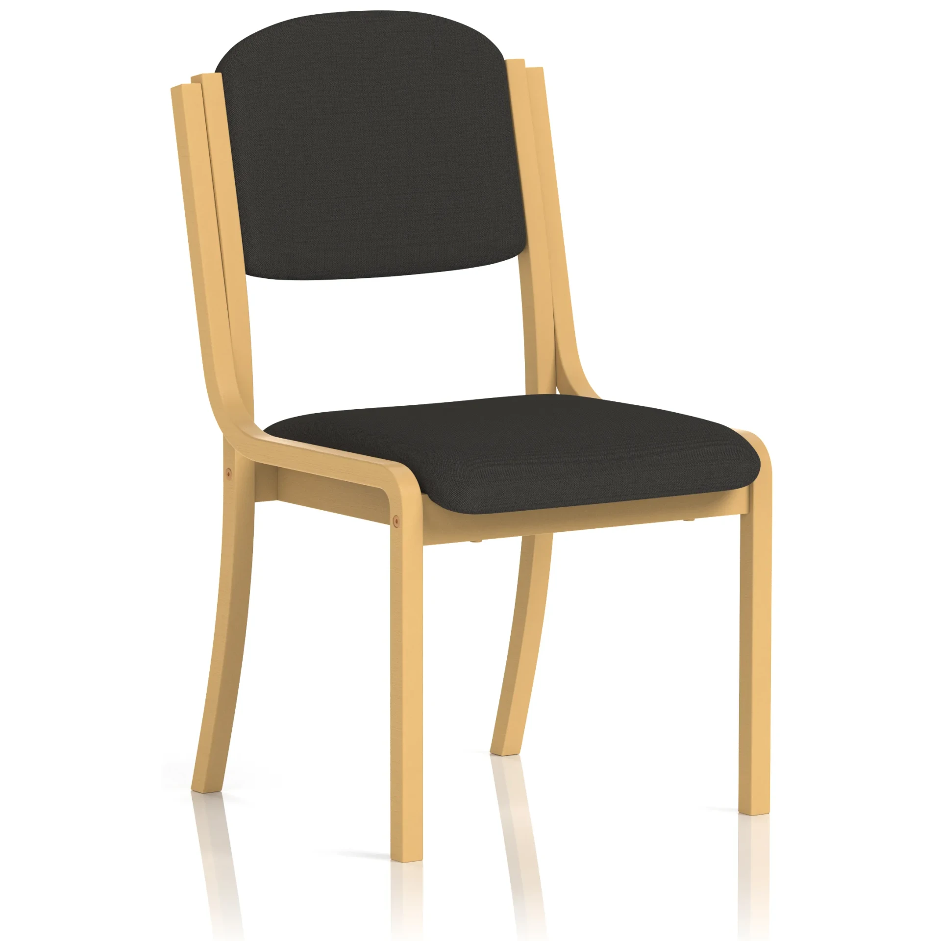 Madrid Beech Wooden Frame Padded Fabric Visitor Chair