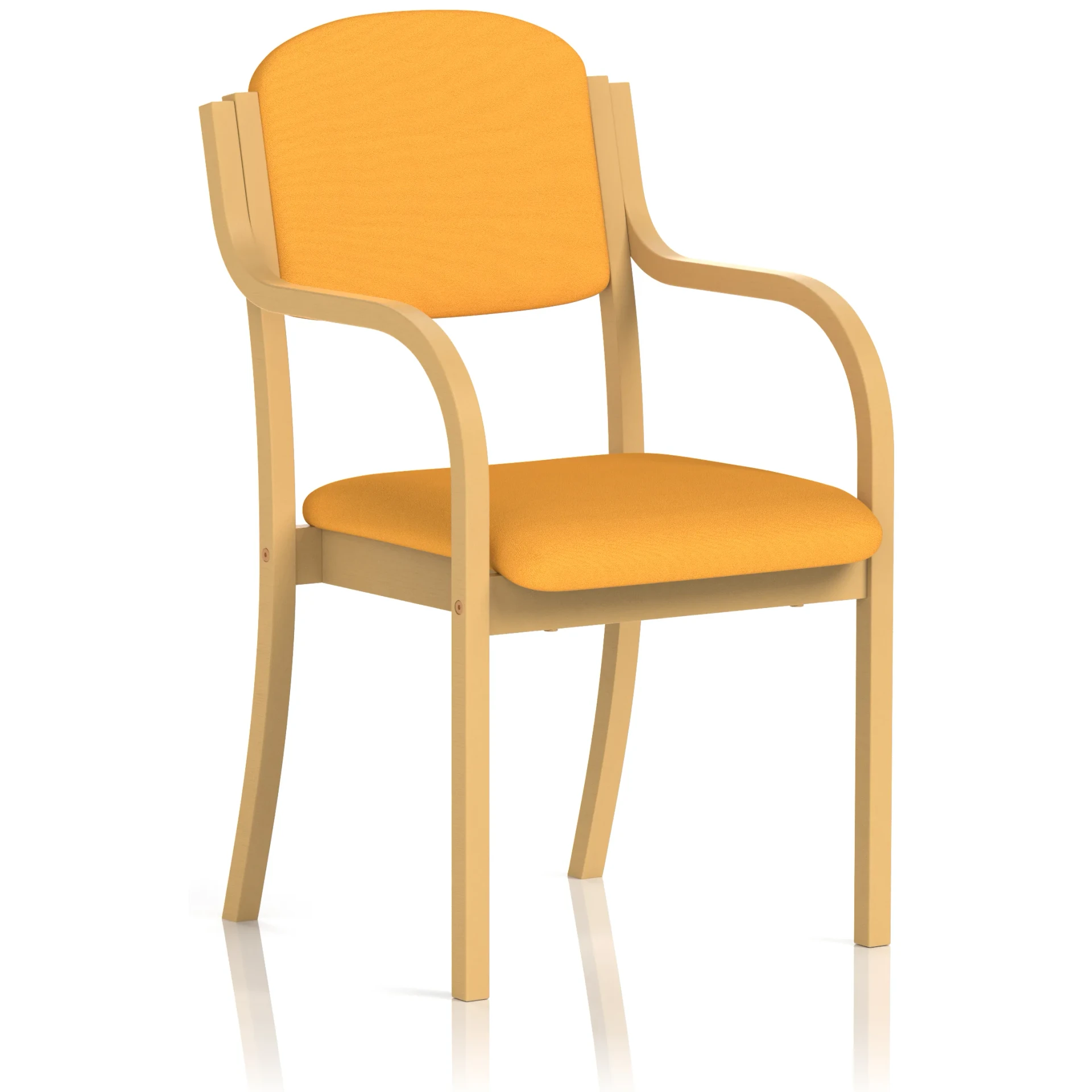 Madrid Beech Wooden Frame Padded Fabric Visitor Chair