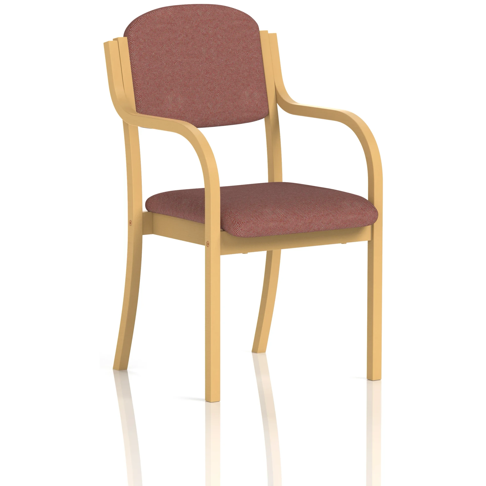 Madrid Beech Wooden Frame Padded Fabric Visitor Chair