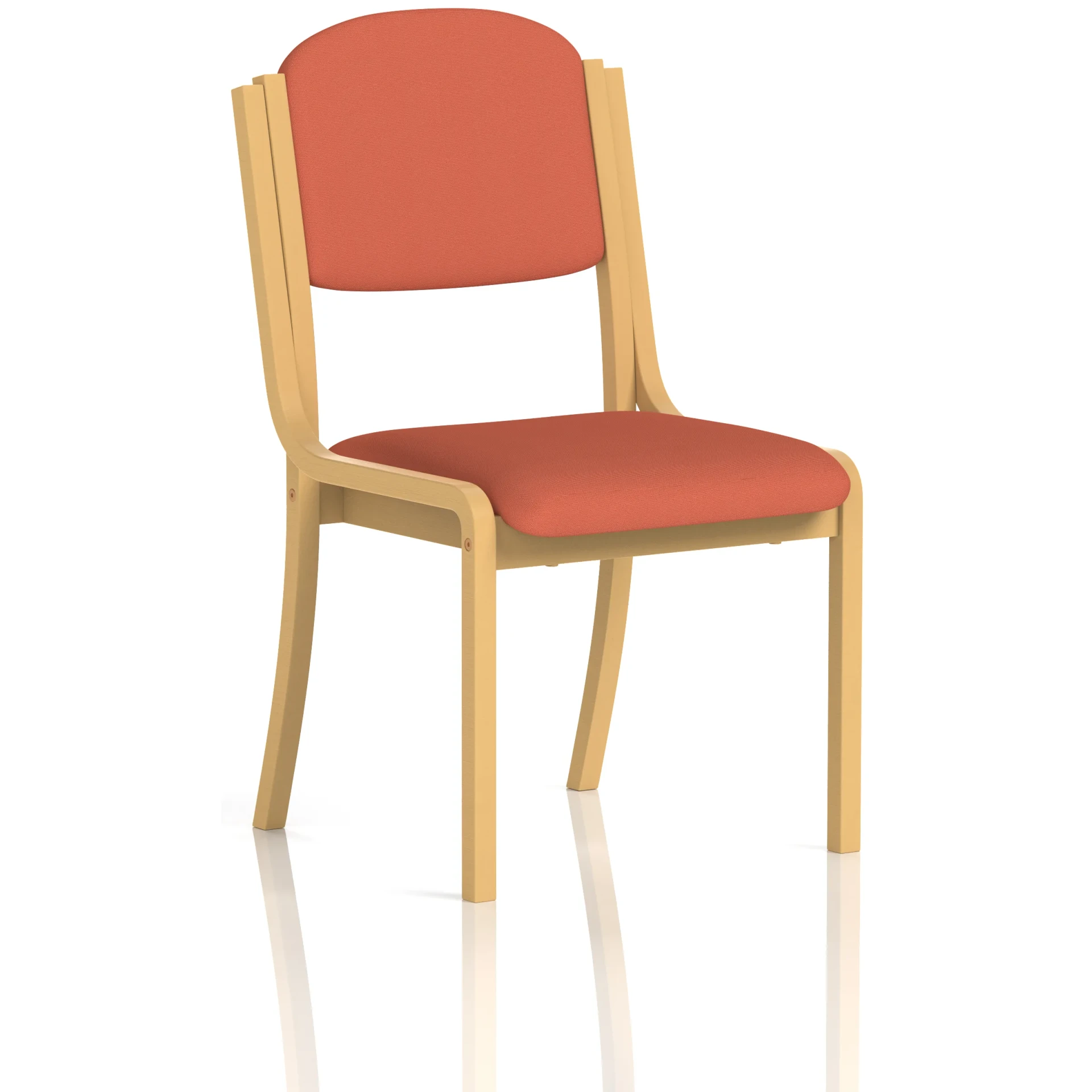 Madrid Beech Wooden Frame Padded Fabric Visitor Chair
