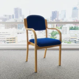 Madrid Wooden Frame Visitor Chair with Arms
