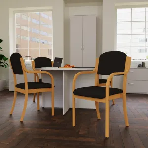 Madrid Wooden Frame Visitor Chair with Arms