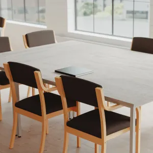Madrid Wooden Frame Visitor Chair with Arms