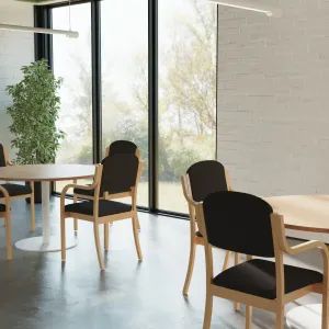 Madrid Wooden Frame Visitor Chair with Arms
