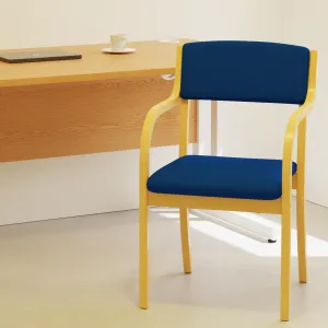 Madrid Wooden Frame Visitor Chair with Arms