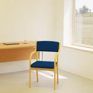 Madrid Wooden Frame Visitor Chair with Arms