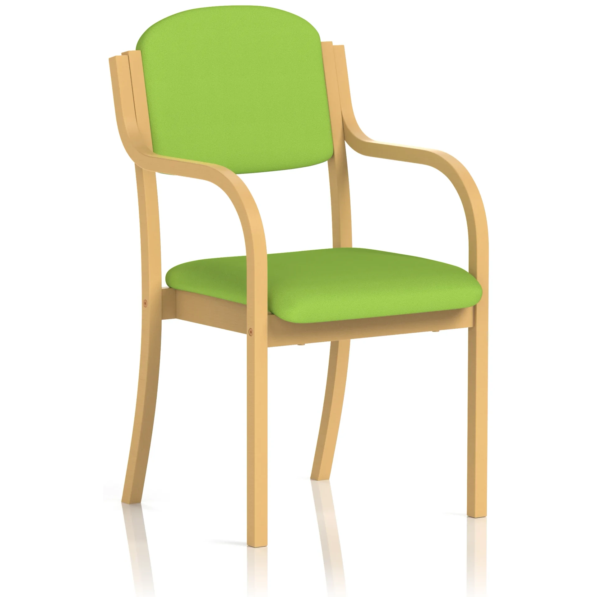 Madrid Beech Wooden Frame Padded Fabric Visitor Chair