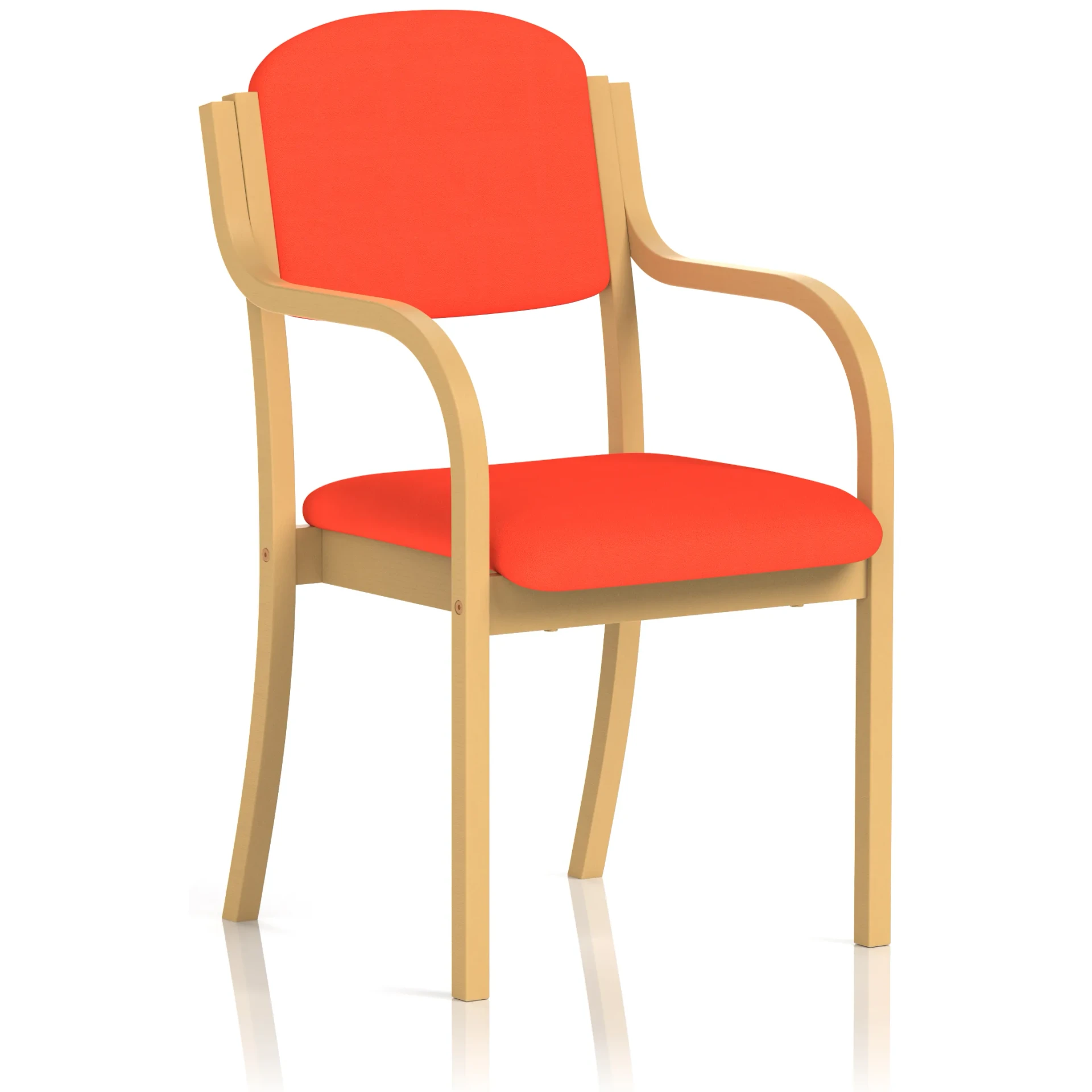Madrid Beech Wooden Frame Padded Fabric Visitor Chair