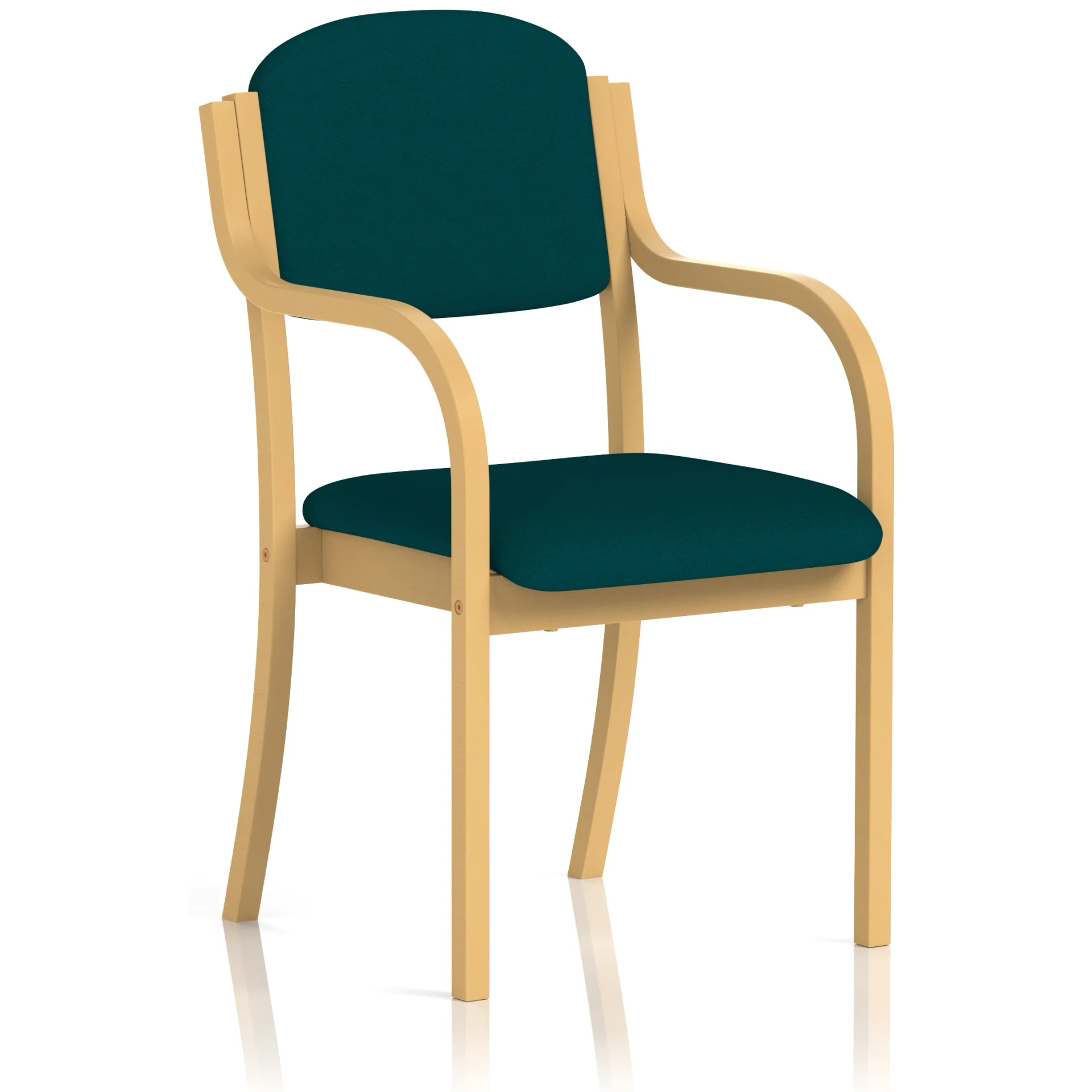 Madrid Beech Wooden Frame Padded Fabric Visitor Chair