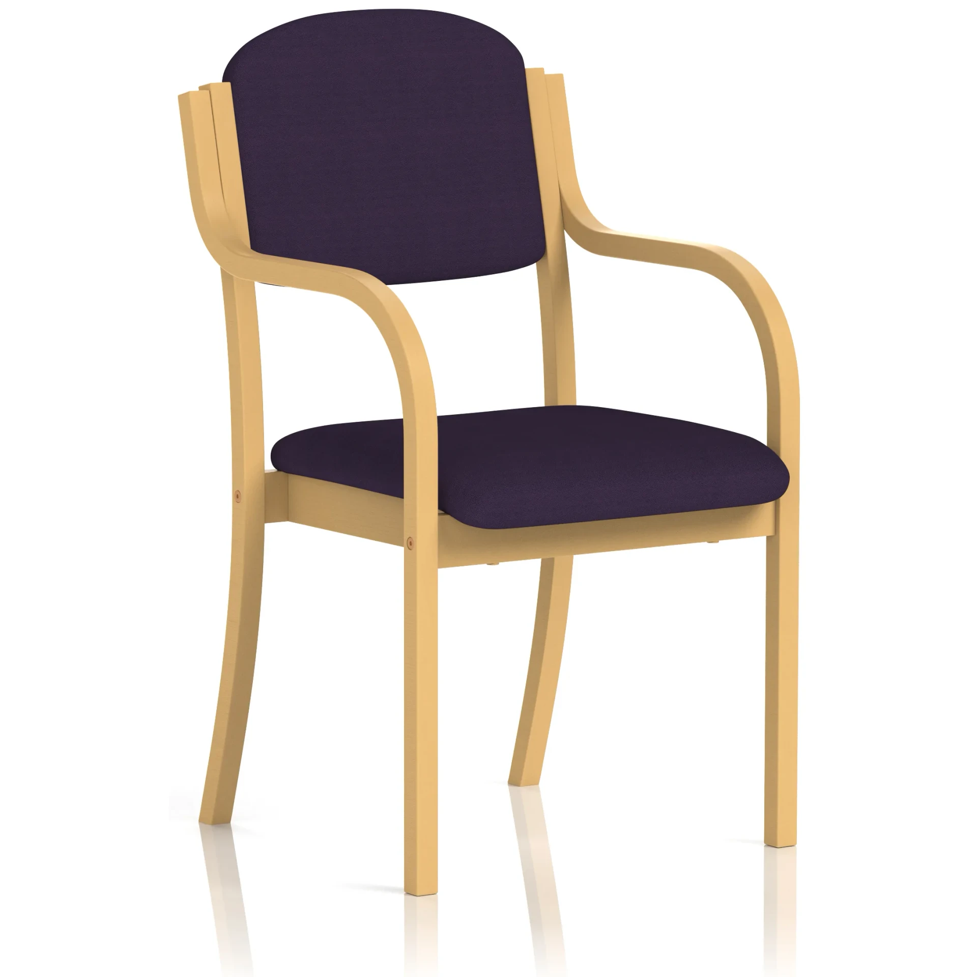 Madrid Beech Wooden Frame Padded Fabric Visitor Chair