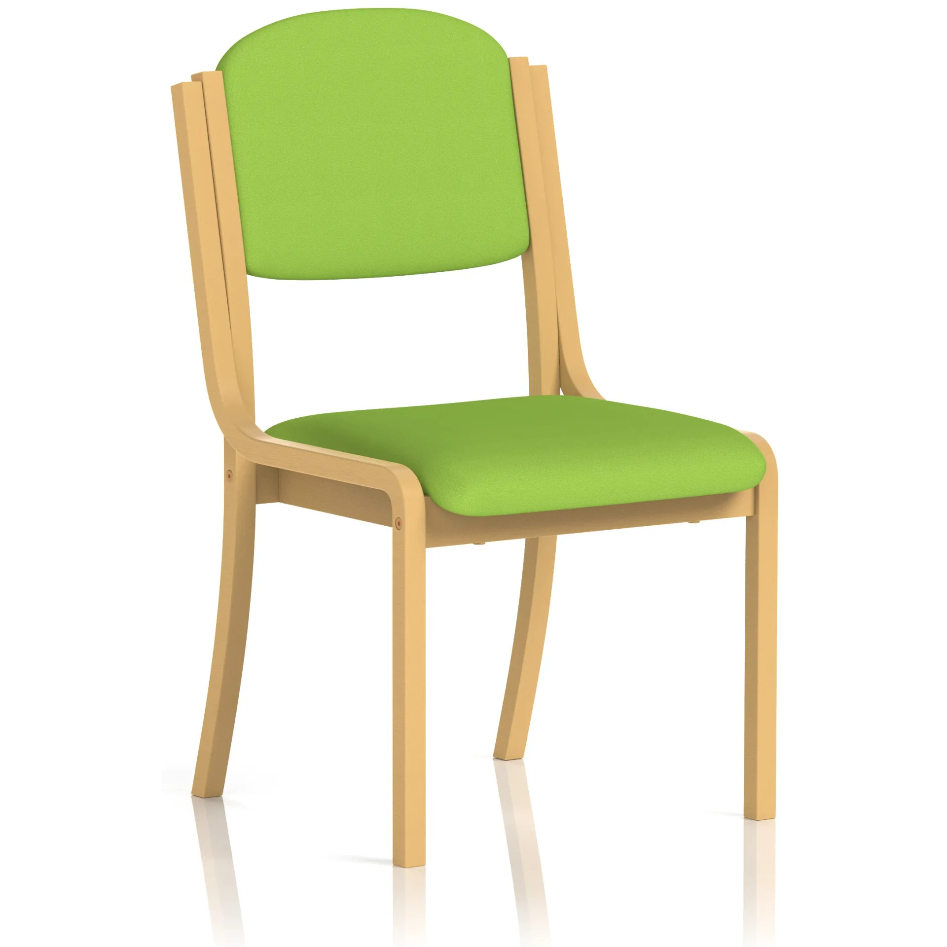 Madrid Beech Wooden Frame Padded Fabric Visitor Chair