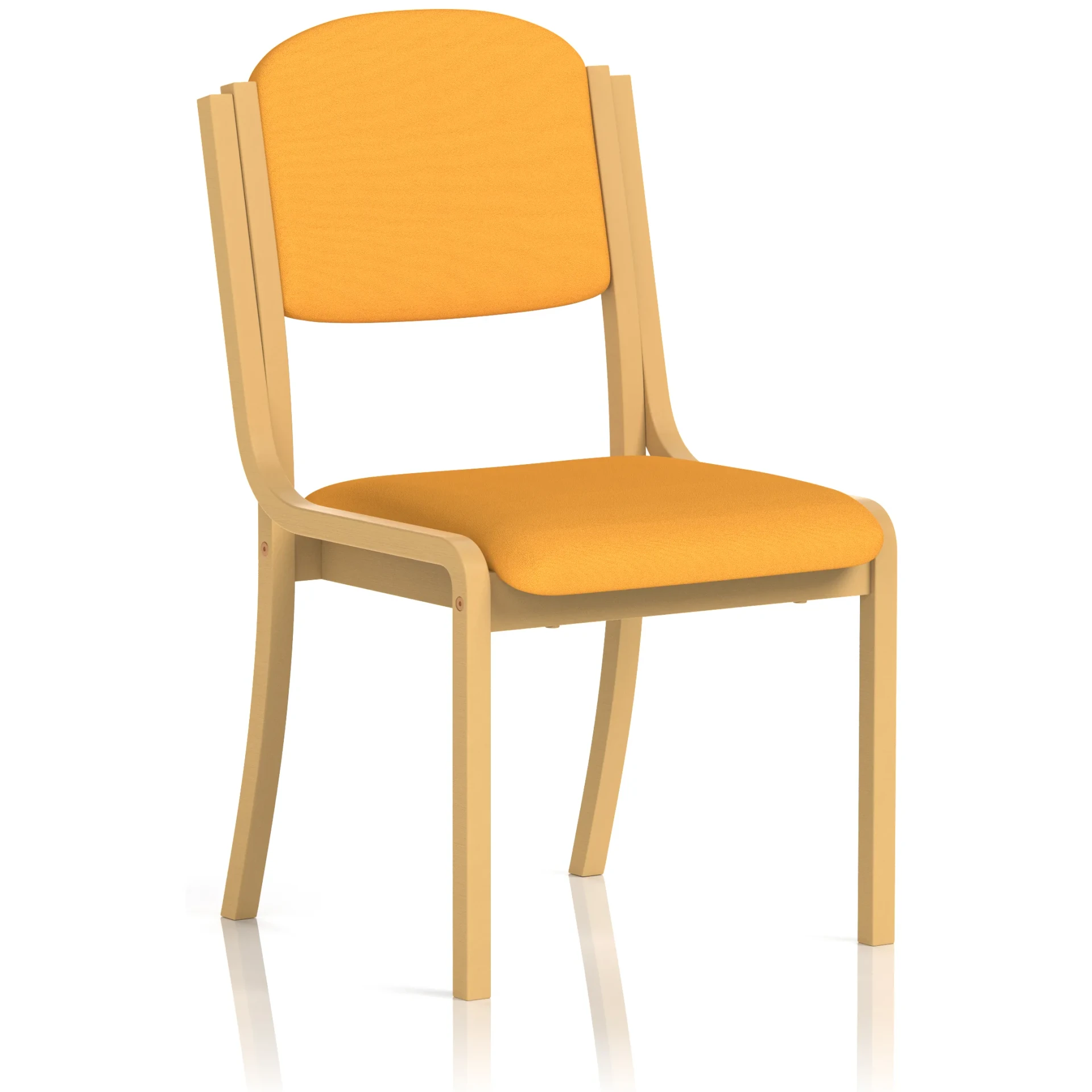 Madrid Beech Wooden Frame Padded Fabric Visitor Chair