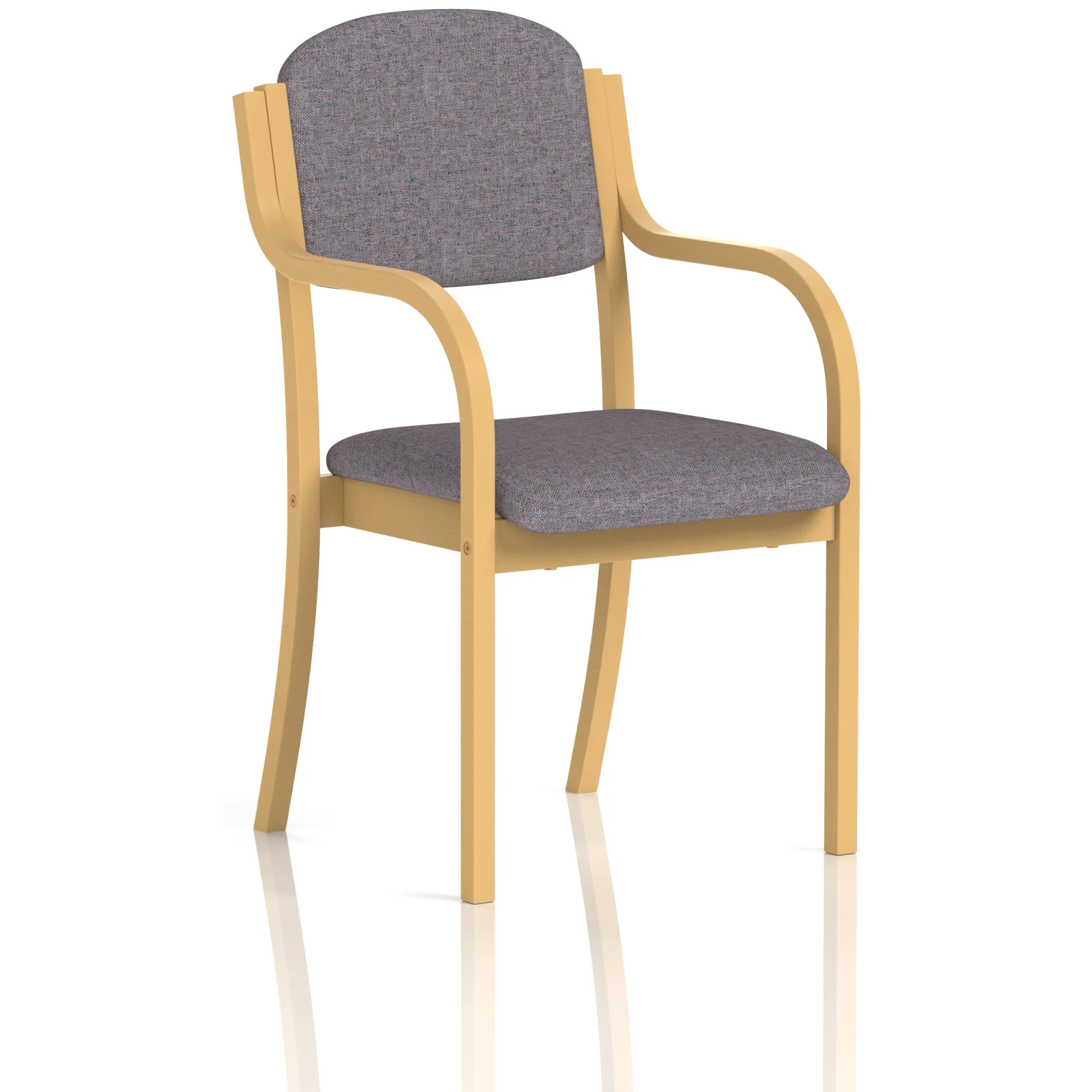 Madrid Beech Wooden Frame Padded Fabric Visitor Chair