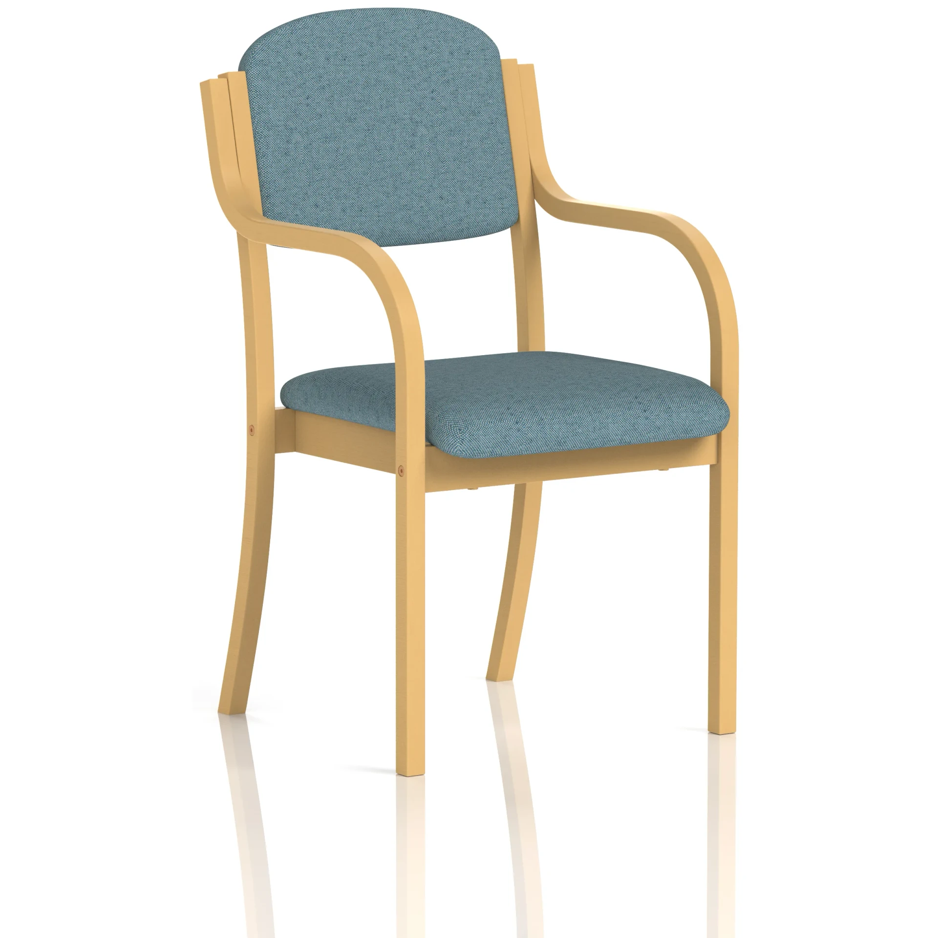 Madrid Beech Wooden Frame Padded Fabric Visitor Chair