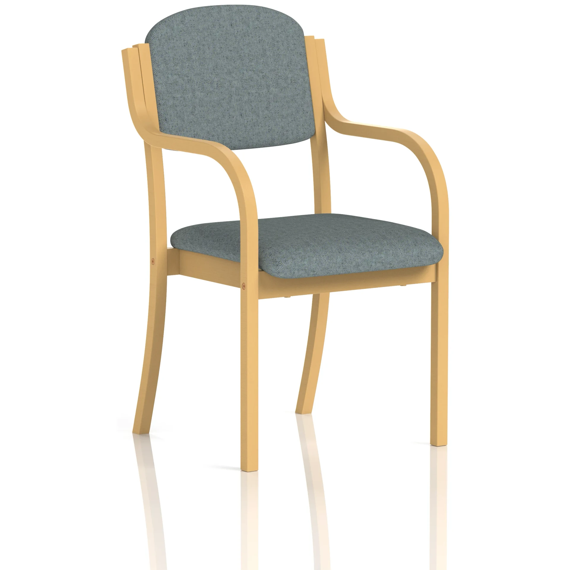 Madrid Beech Wooden Frame Padded Fabric Visitor Chair