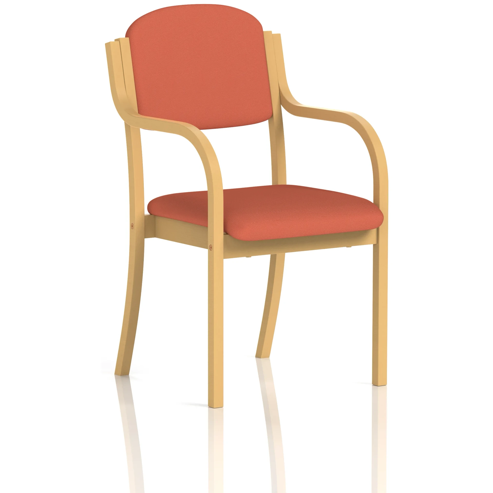 Madrid Beech Wooden Frame Padded Fabric Visitor Chair