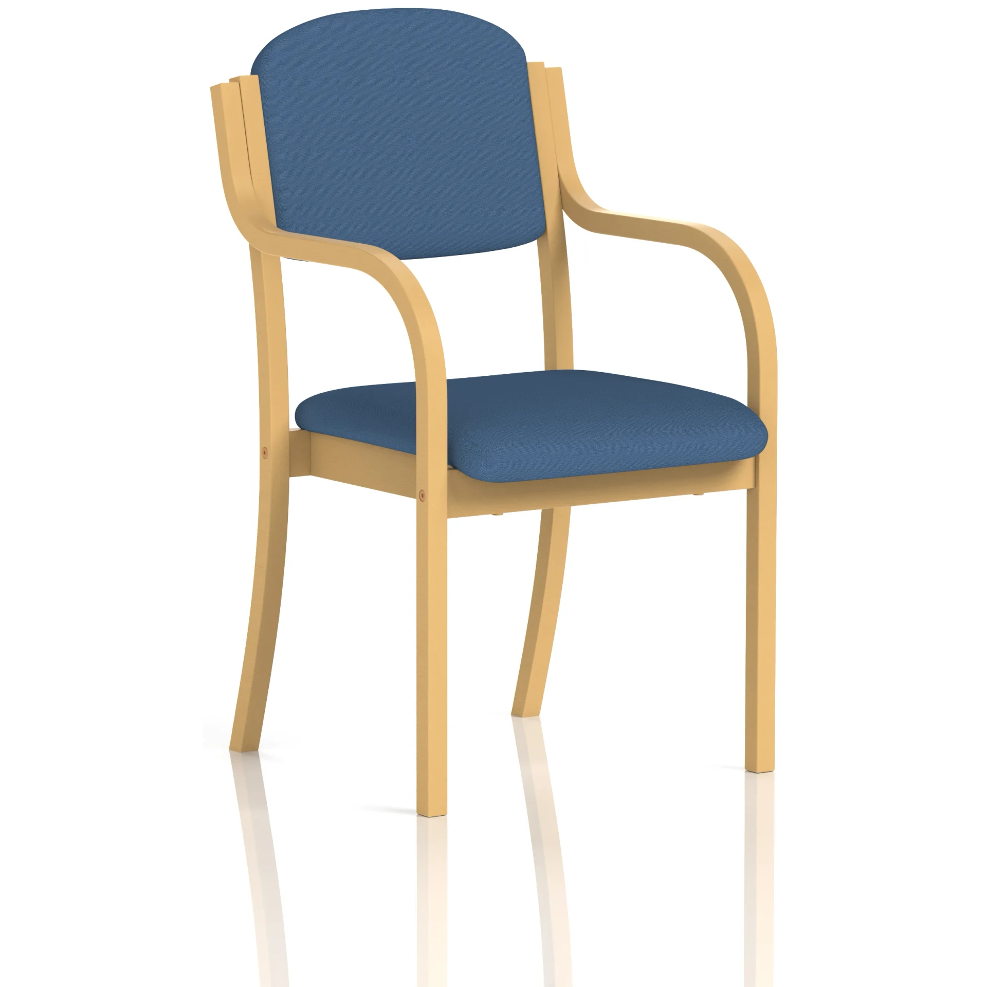 Madrid Beech Wooden Frame Padded Fabric Visitor Chair