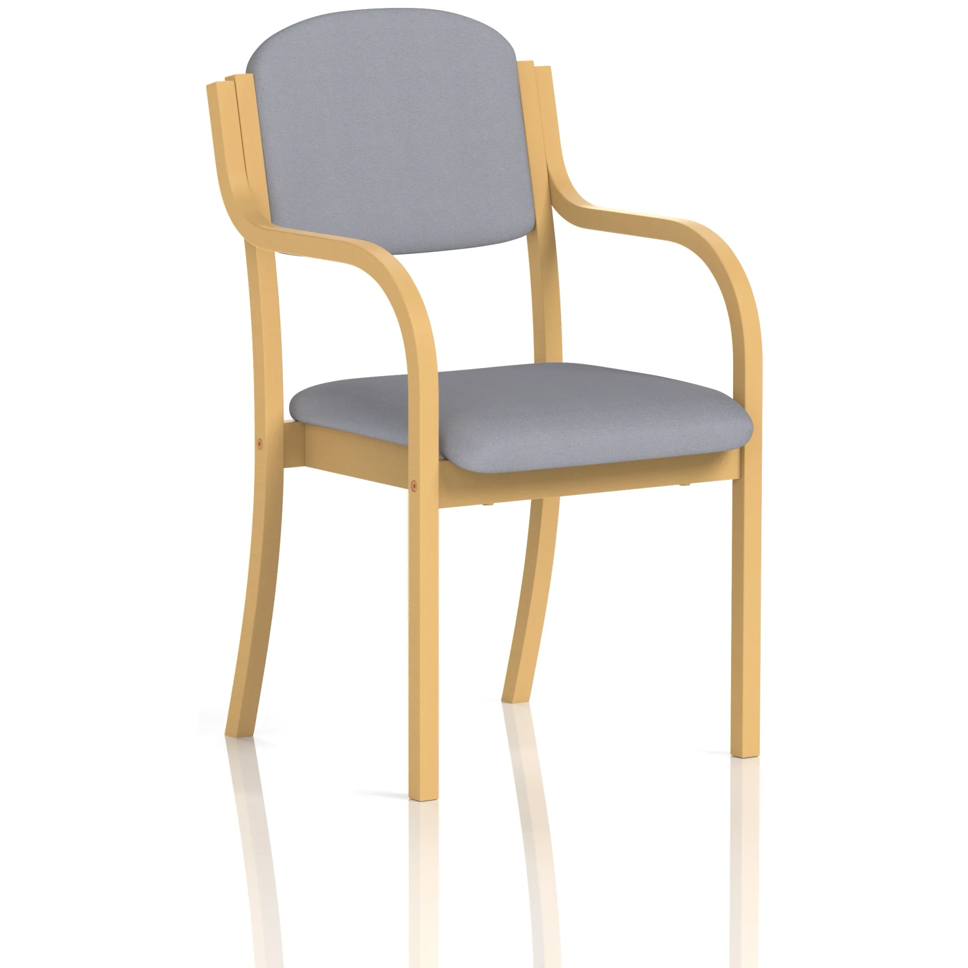 Madrid Beech Wooden Frame Padded Fabric Visitor Chair