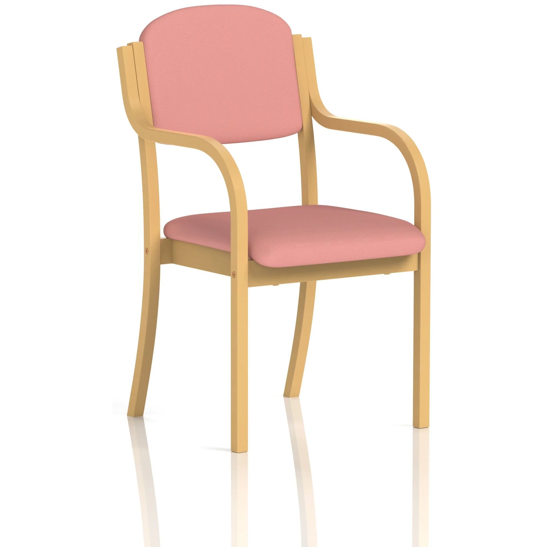 Madrid Beech Wooden Frame Padded Fabric Visitor Chair