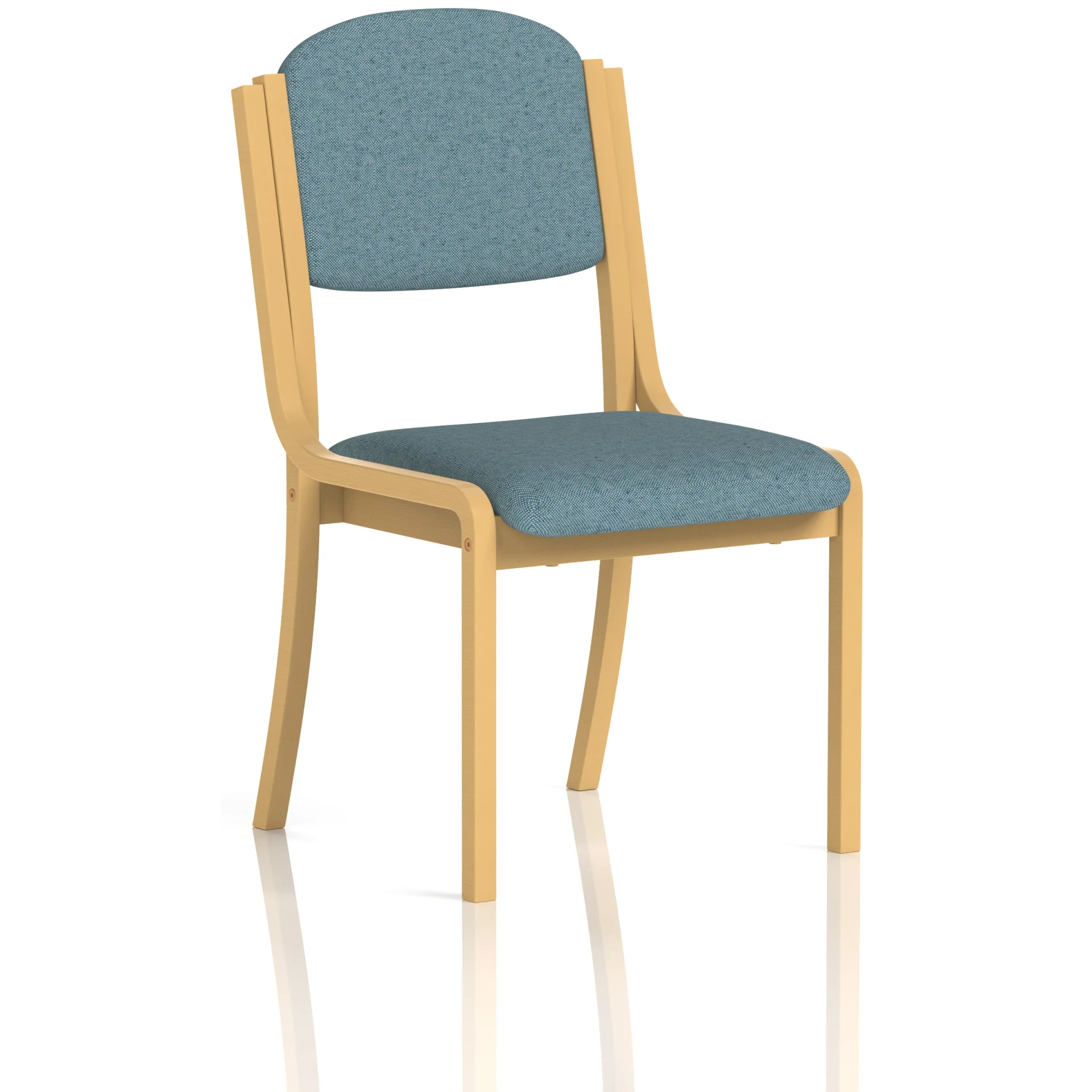 Madrid Beech Wooden Frame Padded Fabric Visitor Chair