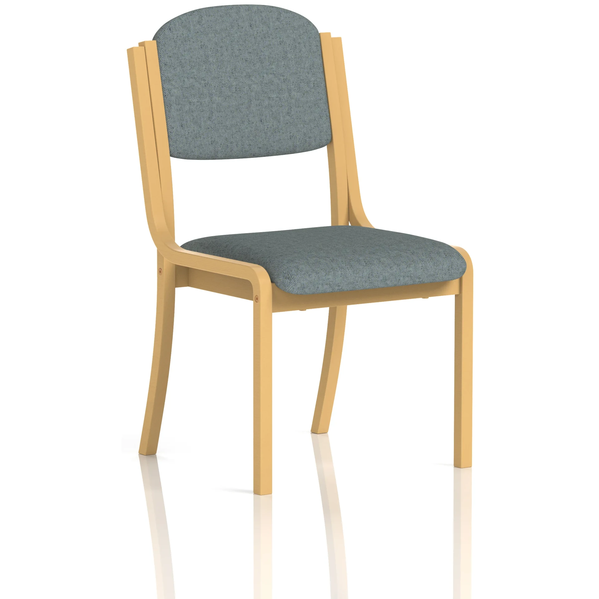 Madrid Beech Wooden Frame Padded Fabric Visitor Chair
