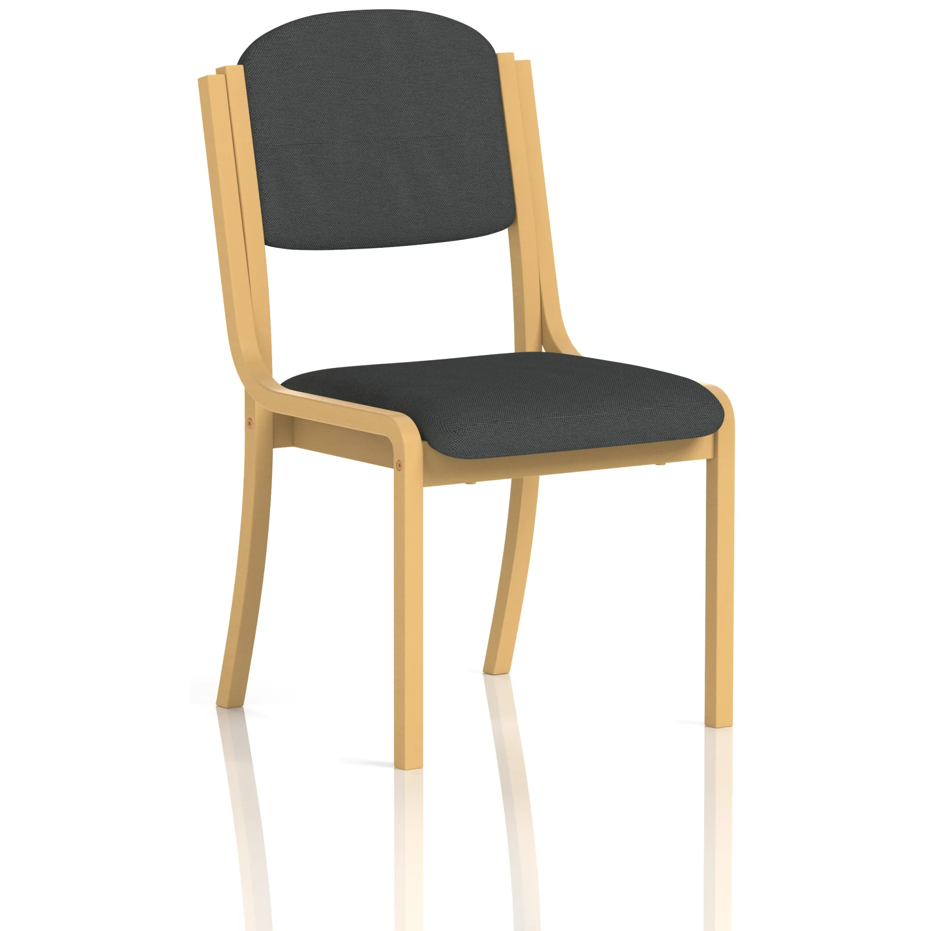 Madrid Beech Wooden Frame Padded Fabric Visitor Chair