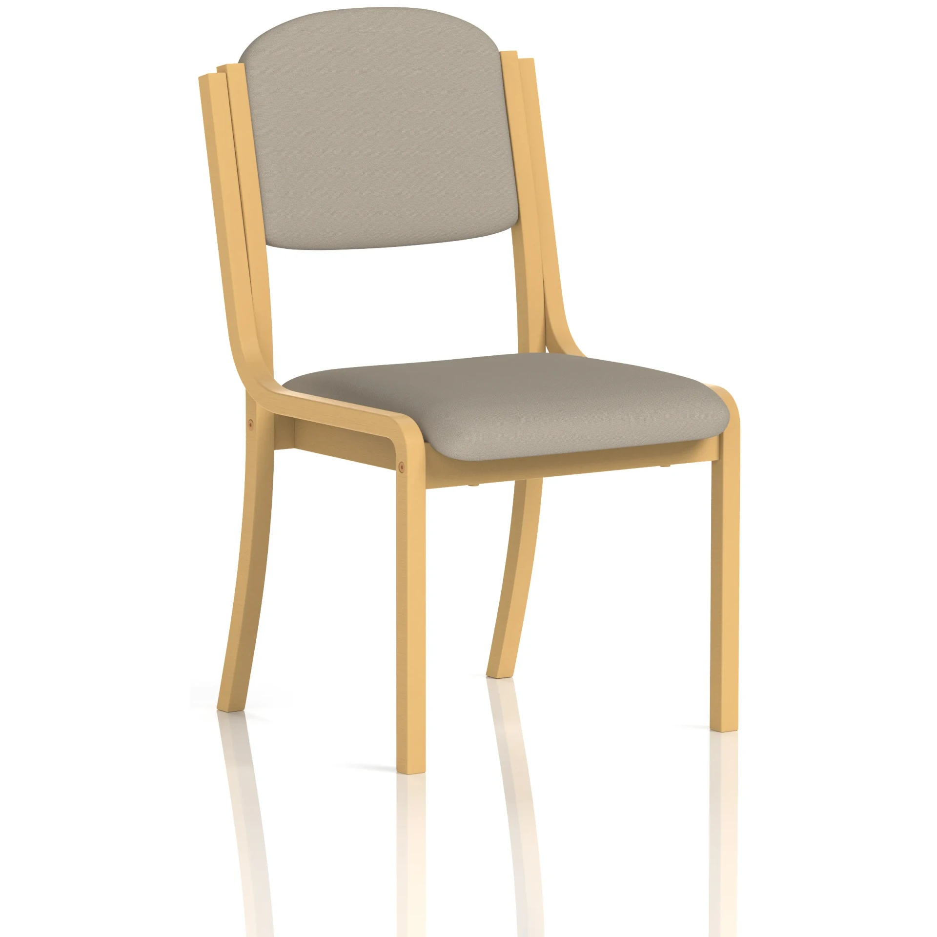 Madrid Beech Wooden Frame Padded Fabric Visitor Chair