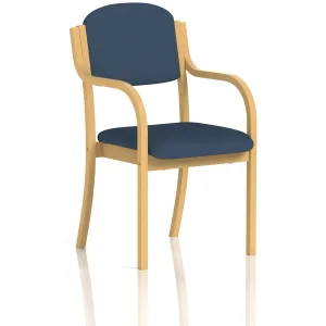 Madrid Beech Wooden Frame Padded Fabric Visitor Chair