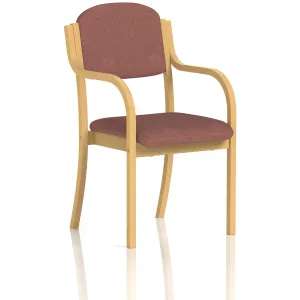 Madrid Beech Wooden Frame Padded Fabric Visitor Chair