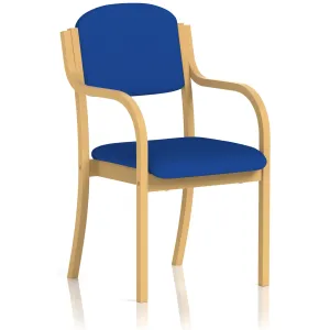 Madrid Beech Wooden Frame Padded Fabric Visitor Chair