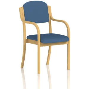 Madrid Beech Wooden Frame Padded Fabric Visitor Chair