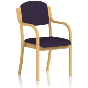 Madrid Beech Wooden Frame Padded Fabric Visitor Chair