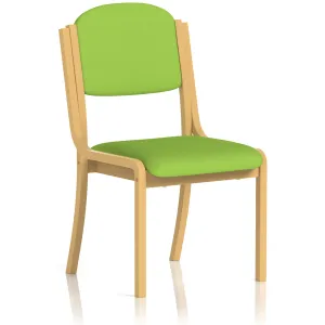 Madrid Beech Wooden Frame Padded Fabric Visitor Chair