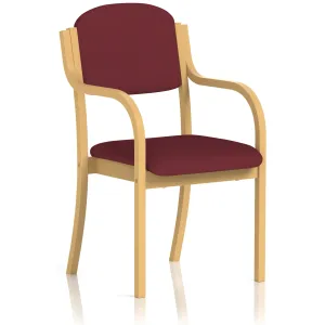 Madrid Beech Wooden Frame Padded Fabric Visitor Chair