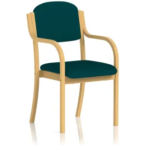 Madrid Beech Wooden Frame Padded Fabric Visitor Chair