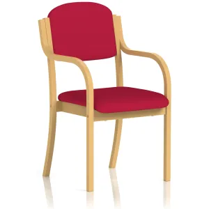 Madrid Beech Wooden Frame Padded Fabric Visitor Chair