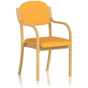 Madrid Beech Wooden Frame Padded Fabric Visitor Chair