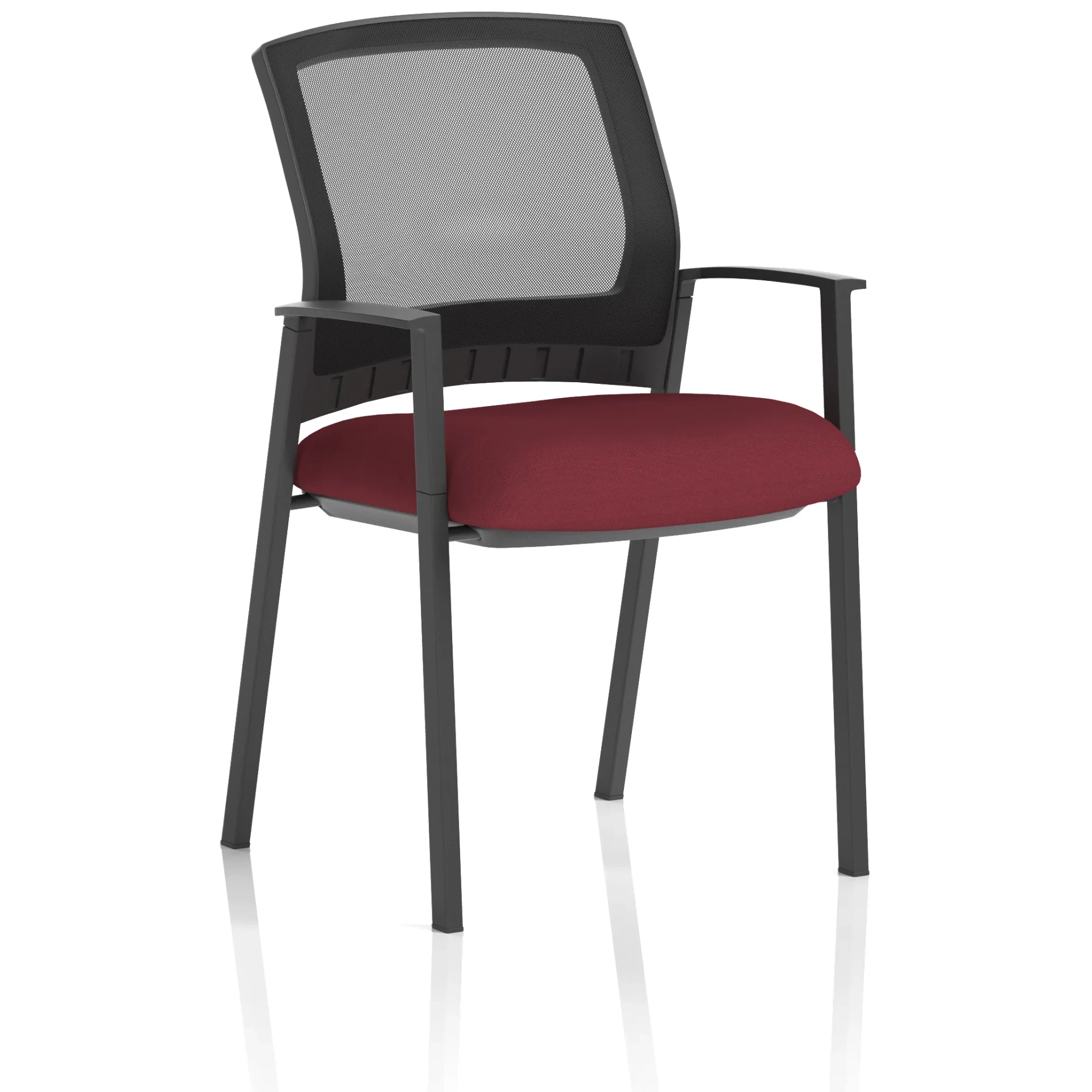 Metro Medium Mesh Back Stacking Visitor Chair with Arms