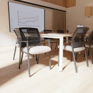 Metro Medium Mesh Back Stacking Visitor Chair with Arms