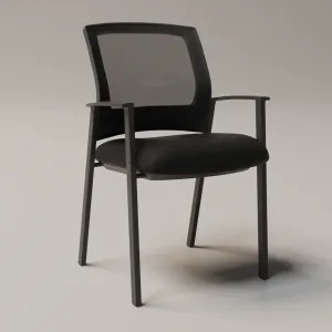 Metro Medium Mesh Back Stacking Visitor Chair with Arms