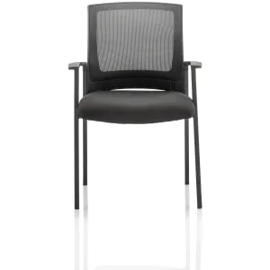 Metro Medium Mesh Back Stacking Visitor Chair with Arms