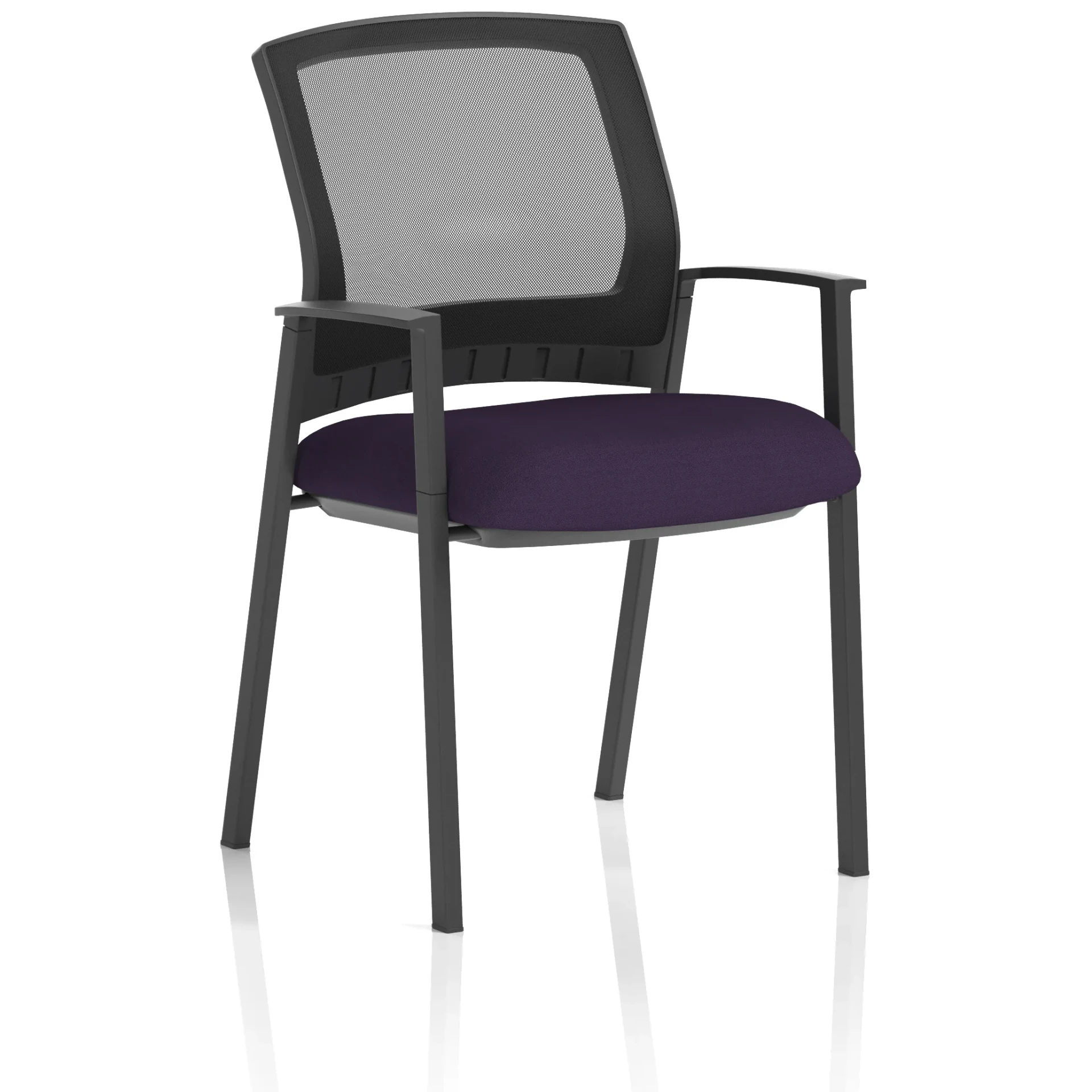 Metro Medium Mesh Back Stacking Visitor Chair with Arms