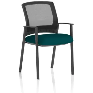 Metro Medium Mesh Back Stacking Visitor Chair with Arms