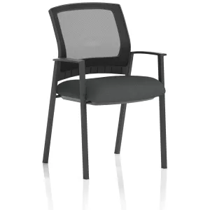 Metro Medium Mesh Back Stacking Visitor Chair with Arms