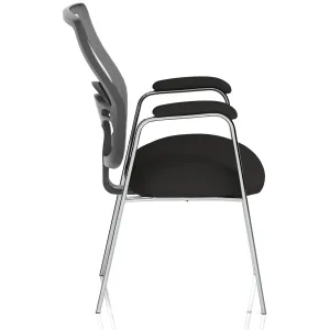 Portland Medium Mesh Back (Straight Leg) Visitor Chair with Arms