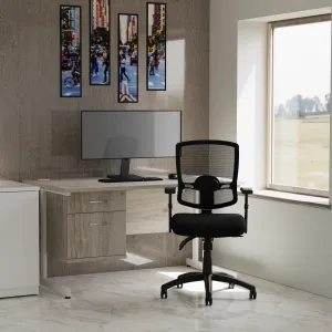 Portland Medium Mesh Back (Straight Leg) Visitor Chair with Arms
