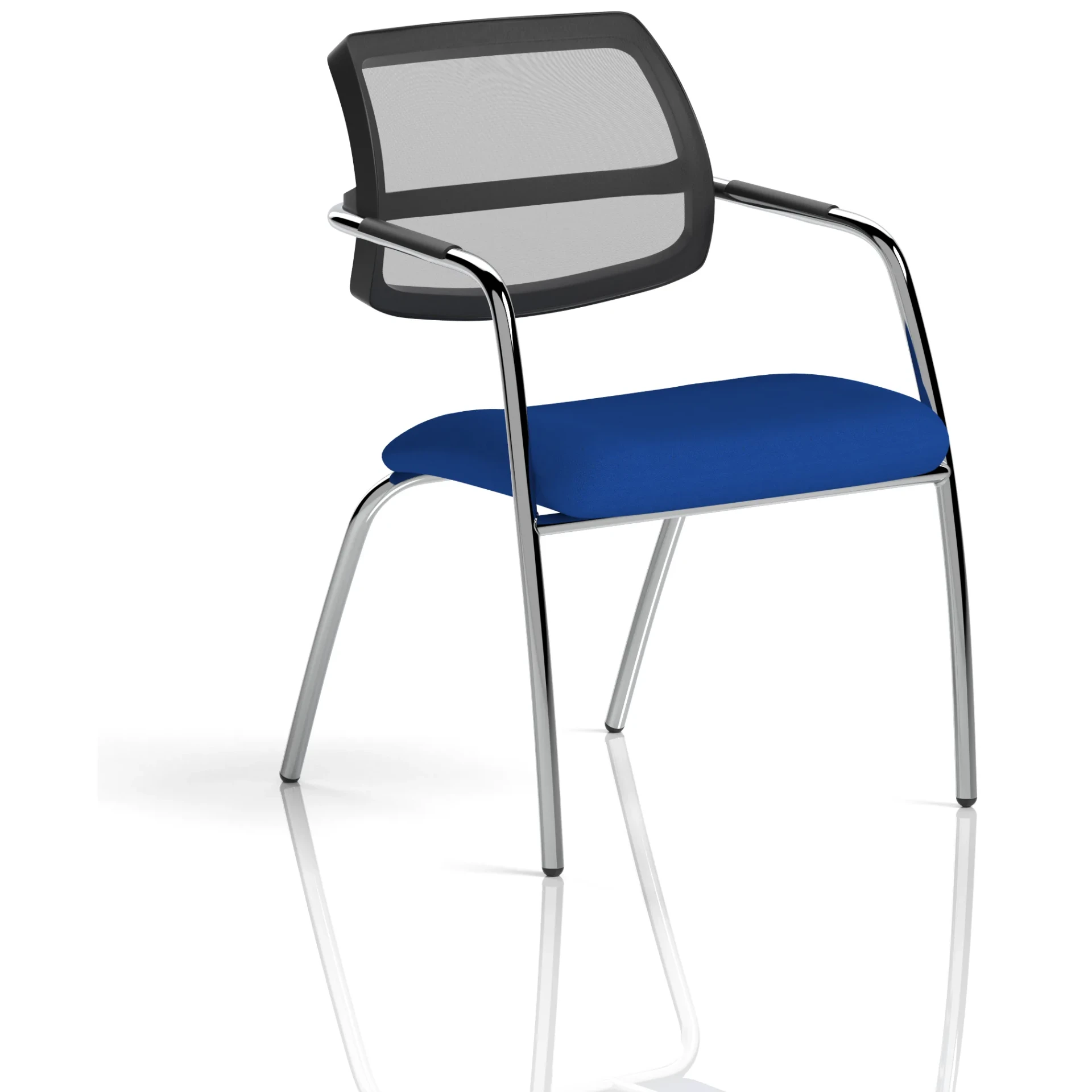 Swift Curved Mesh Back Straight Leg Visitor Chair with Arms