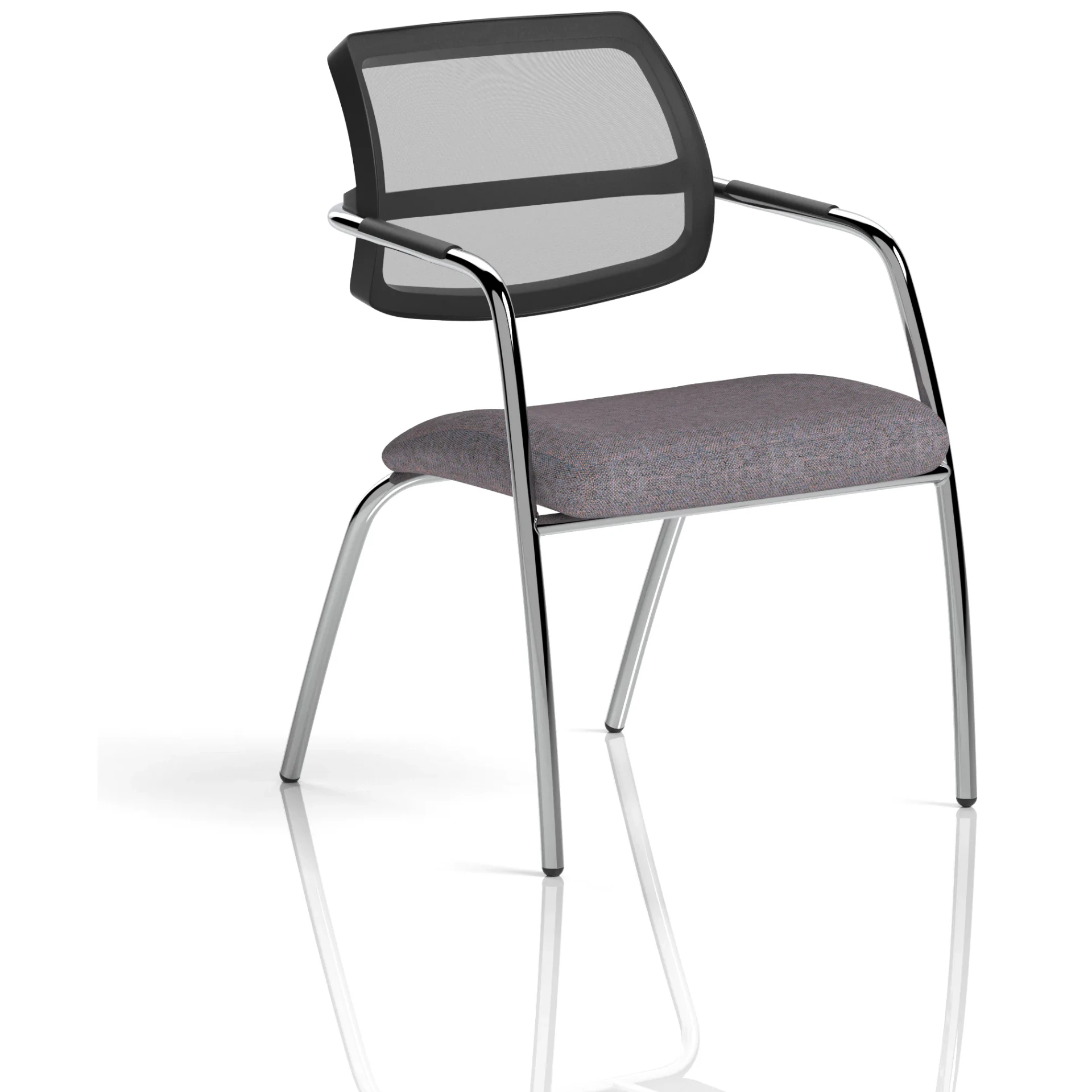 Swift Curved Mesh Back Straight Leg Visitor Chair with Arms