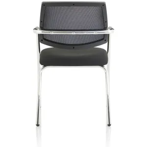Swift Curved Mesh Back Straight Leg Visitor Chair with Arms